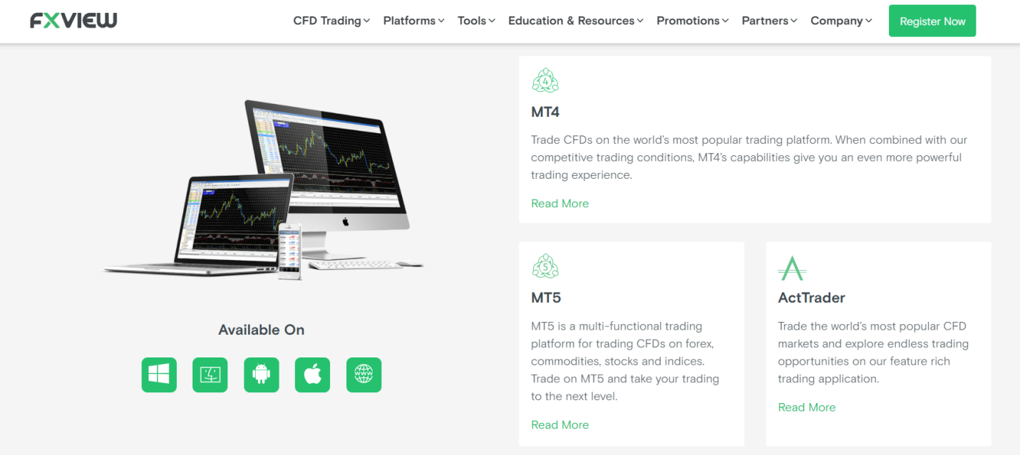 Платформы компании Fxview