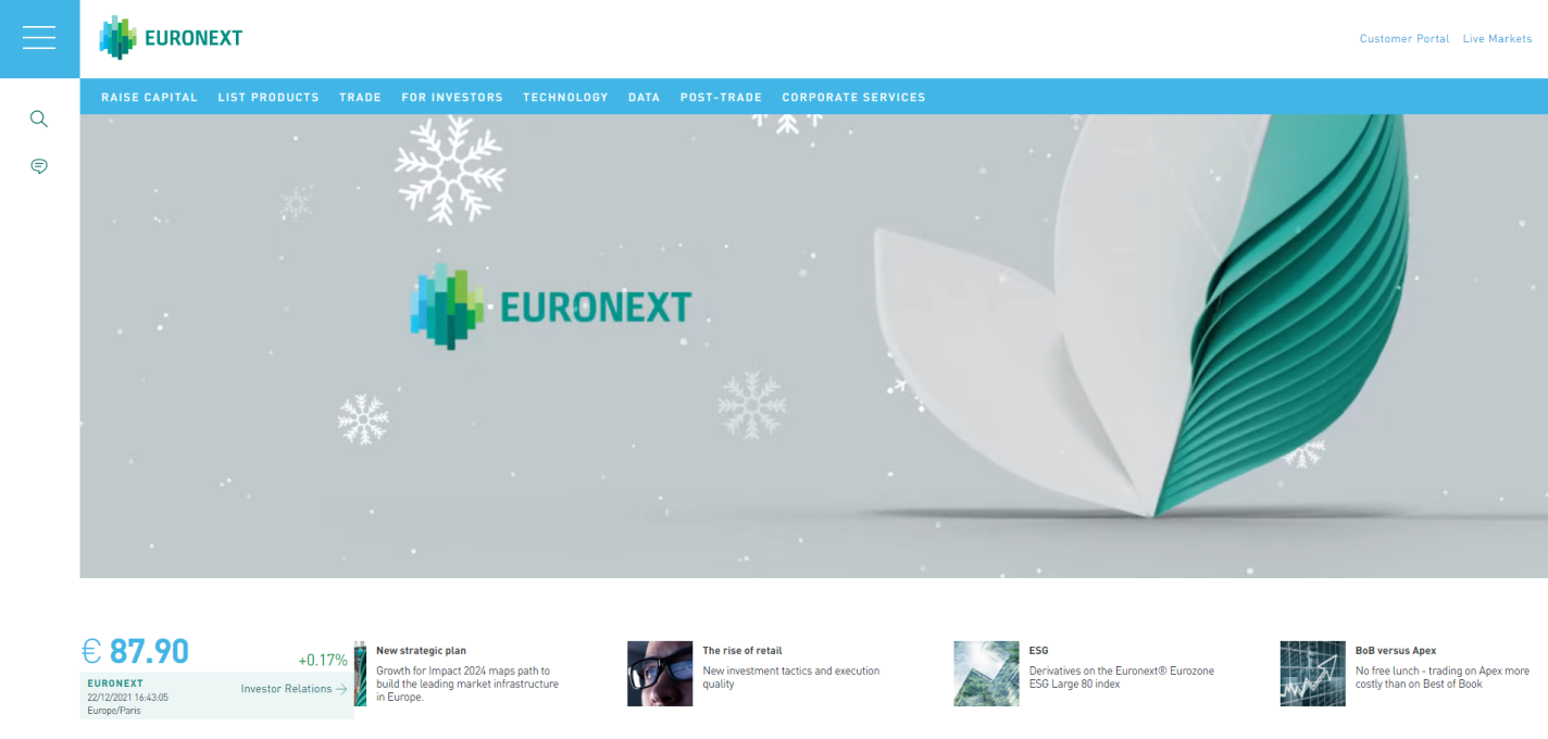 euronext сайт брокера 