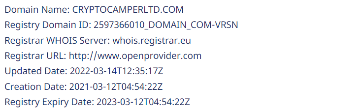 дата регистрации домена 