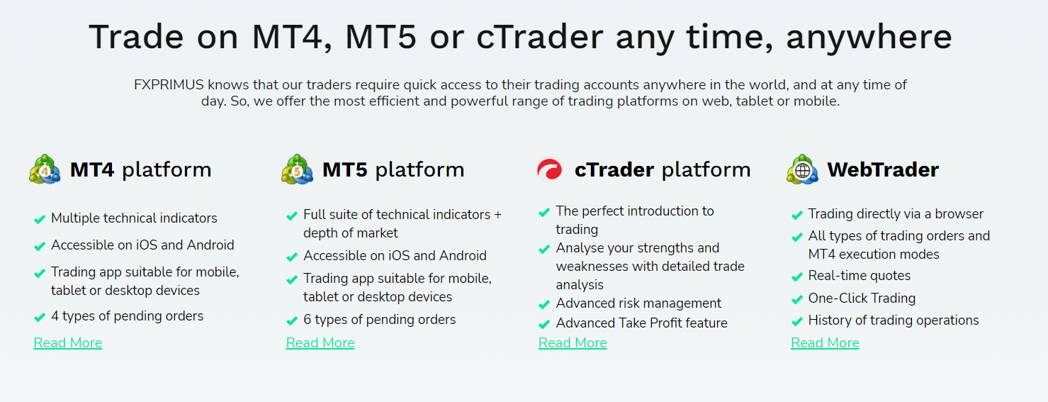 Торговые платформы FXPRIMUS