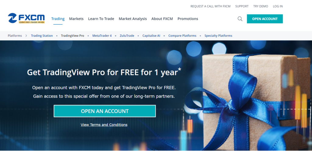 Открыть счет у брокера FXCM